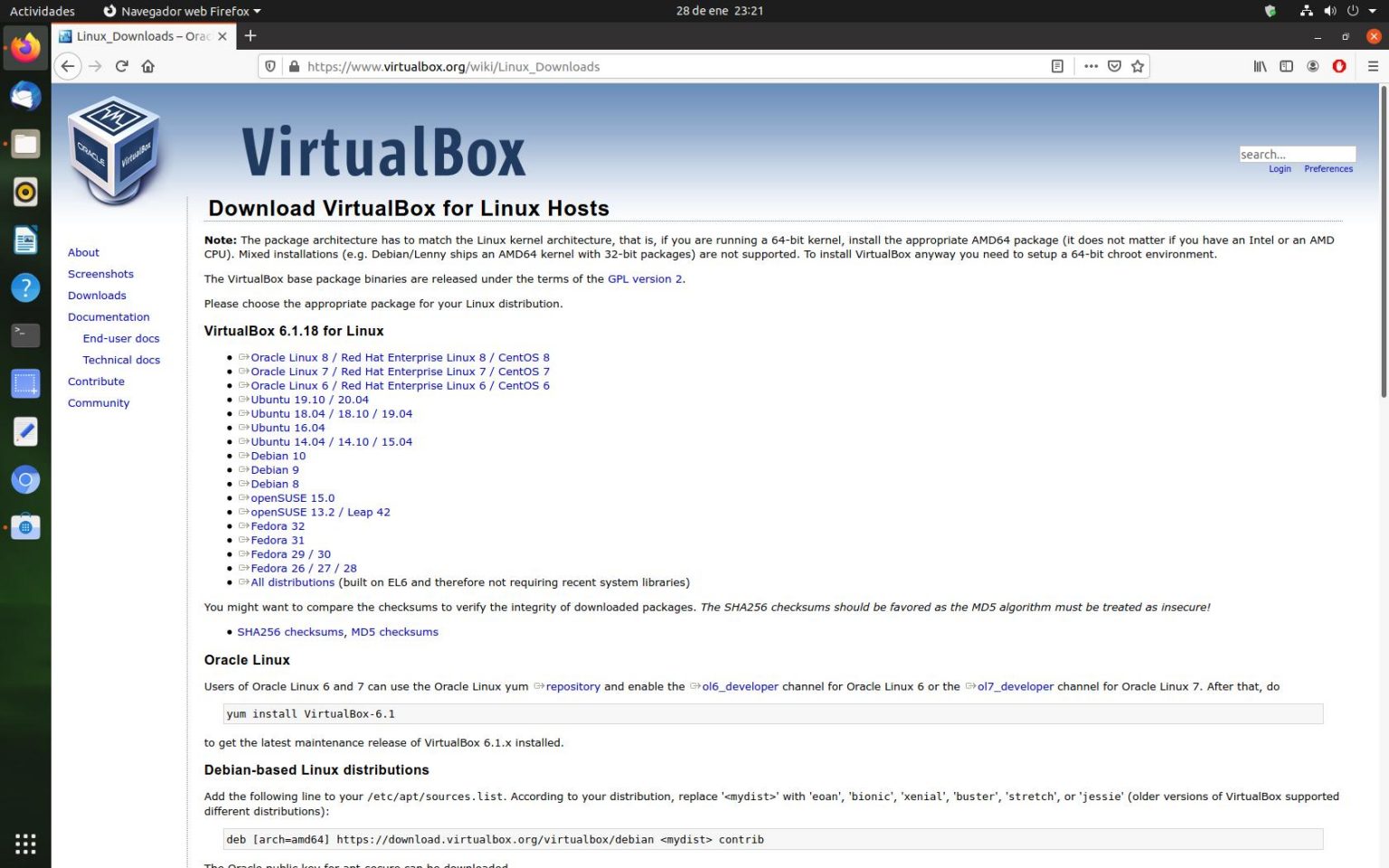 Instalación de Virtualbox en Ubuntu 20.04 LTS - weblinus